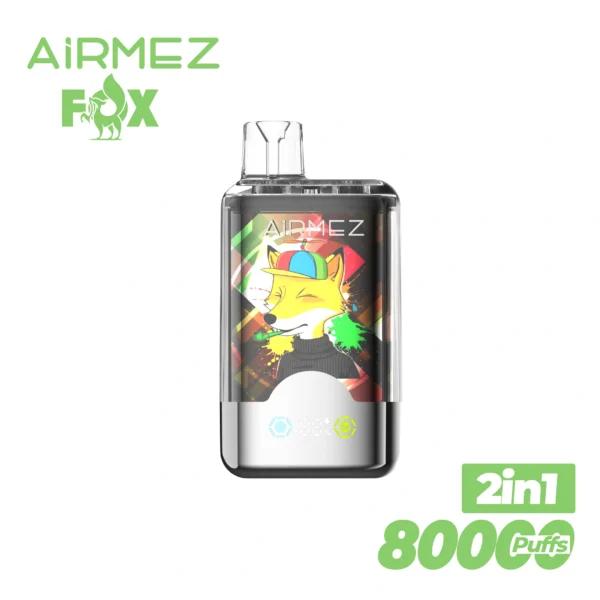 Vaporisateur jetable Airmez Fox 2-en-1 à double saveur | Deux saveurs à portée de main, grande capacité, recharge simple