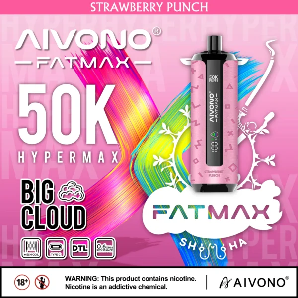 Aivono Aim Fatmax 50K Puffs DTL Shisha Vape | Un grande sapore DTL che dura a lungo