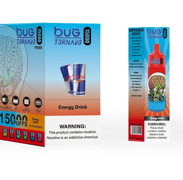 Penna per svapo ricaricabile con display LED BUG da 15K tiri | Grande capacità, display chiaro