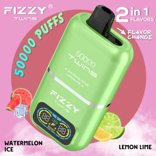 FIZZY Twins 50000 vaporizador dos en uno de doble sabor | Dos sabores, un dispositivo, duradero y de larga duración