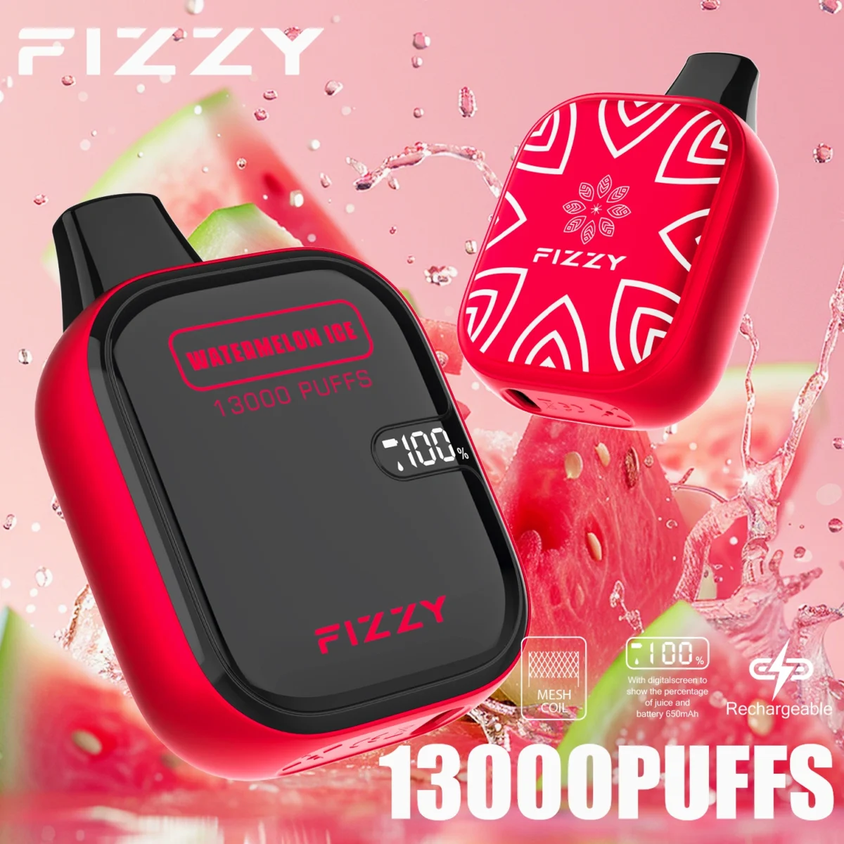 Fizzy Boom 13000 LCD screen metal atomizer | Long lasting taste, easy to operate - Image 4