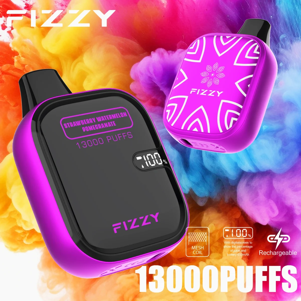 Fizzy Boom 13000 LCD screen metal atomizer | Long lasting taste, easy to operate - Image 9