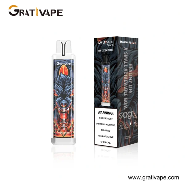 Grativape iStorm 12K Puffs LED fényű eldobható vape | Nagy slukkoszám egyszerű Type-C töltéssel