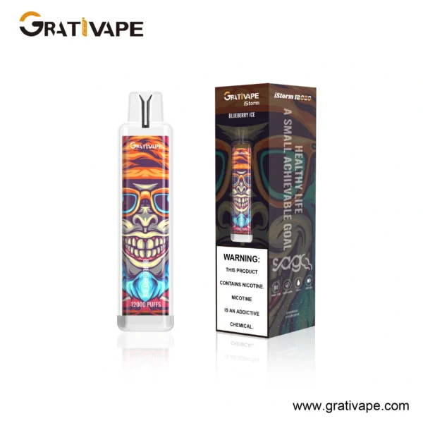 Grativape iStorm 12K Puffs LED Light Disposable Vape | Big Puff Count with simple Type‑C charging - Kép 6
