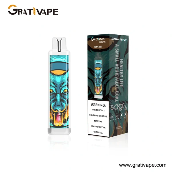 Grativape iStorm 12K Puffs LED Light Disposable Vape | Big Puff Count with simple Type‑C charging - Kép 4