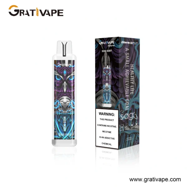 Grativape iStorm 12K Puffs LED Light Disposable Vape | Big Puff Count with simple Type‑C charging - Kép 2