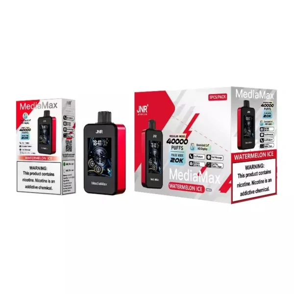 JNR Media Max 40K Puffs Vape con display HD e chiamate, grande capacità e comodità intelligente