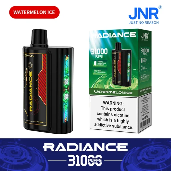 JNR Radiance 31K Puffs Vape con schermo animato | Aroma di lunga durata con semplice ricarica Type-C