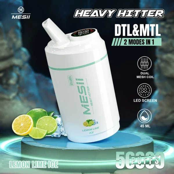 Mesii Shisha Heavy Hitter 50k Puff DTL/MTL Vape | Grande numero di puff con doppio stile di estrazione