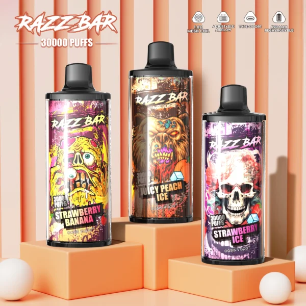 Razz Bar 30000 tiri, sigaretta elettronica monouso ricaricabile | Grande capacità. Gusto semplice