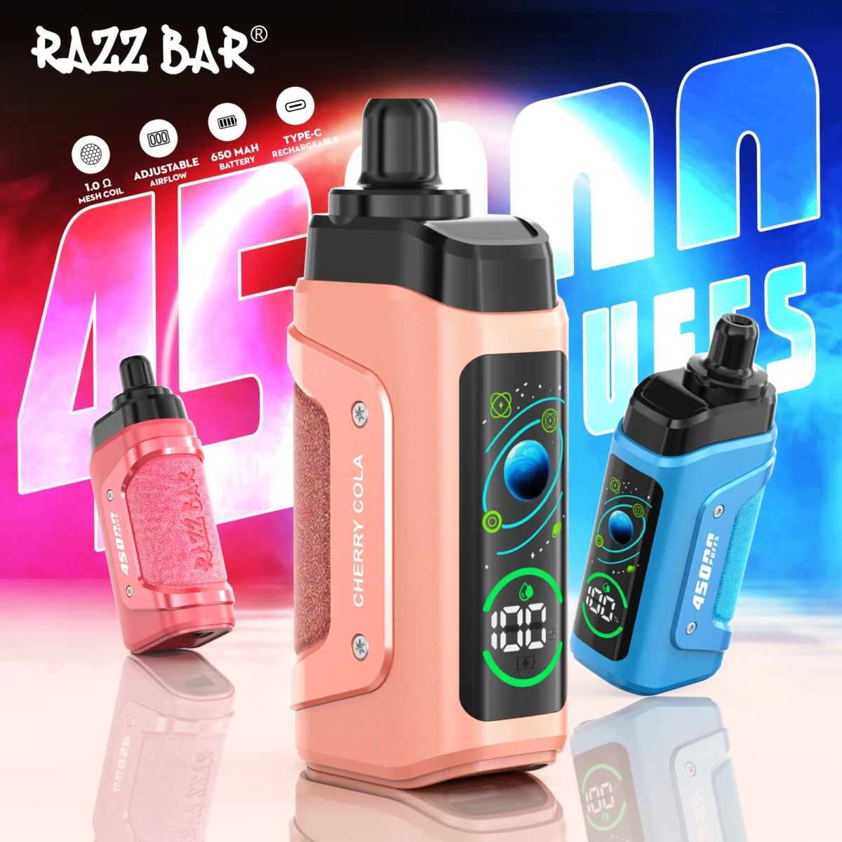 Razz bar 45000 Puffs Long Lasting Disposable Vape | Big Puff Count, Straightforward Use - Obraz 2