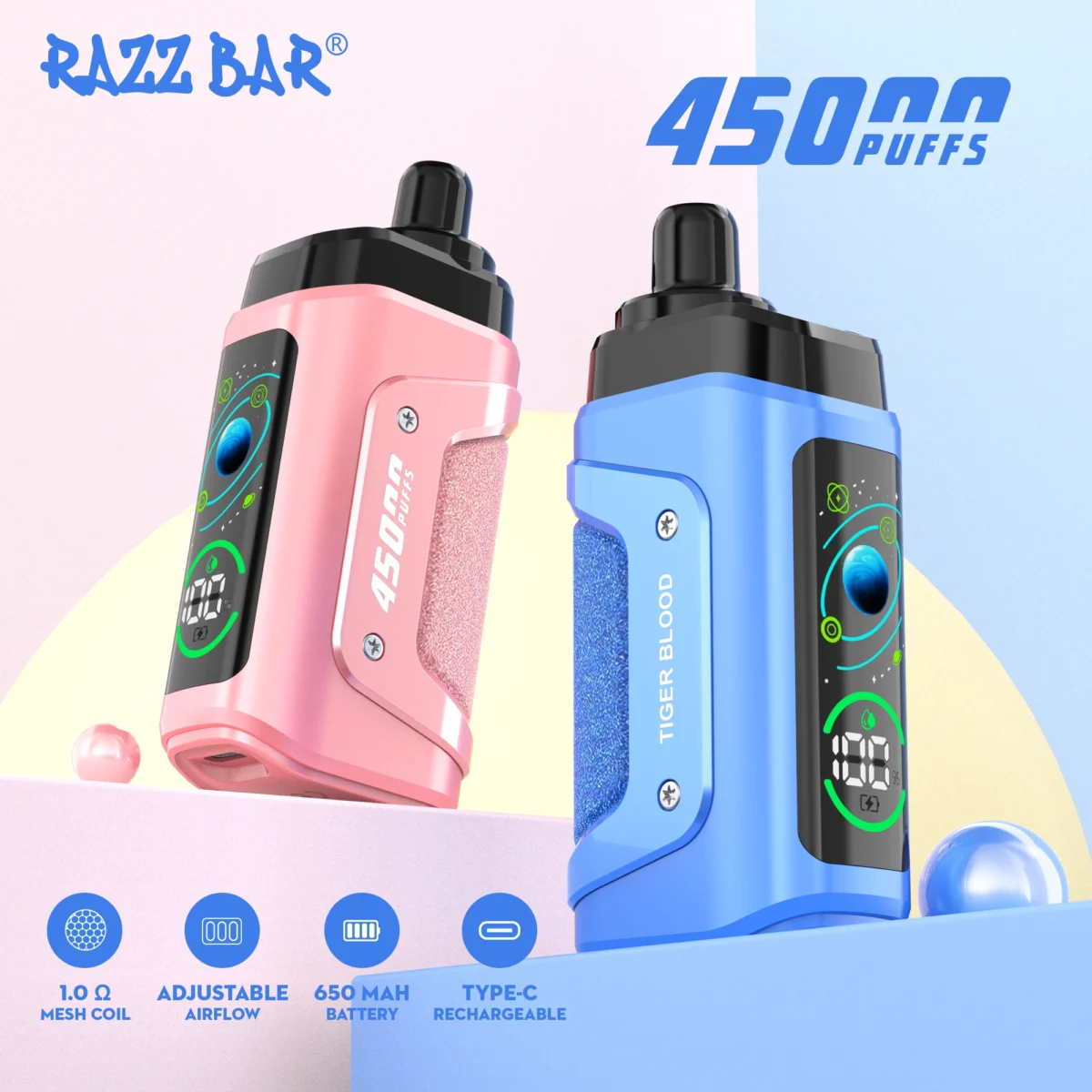 Razz bar 45000 Puffs Long Lasting Disposable Vape | Big Puff Count, Straightforward Use - Obraz 5