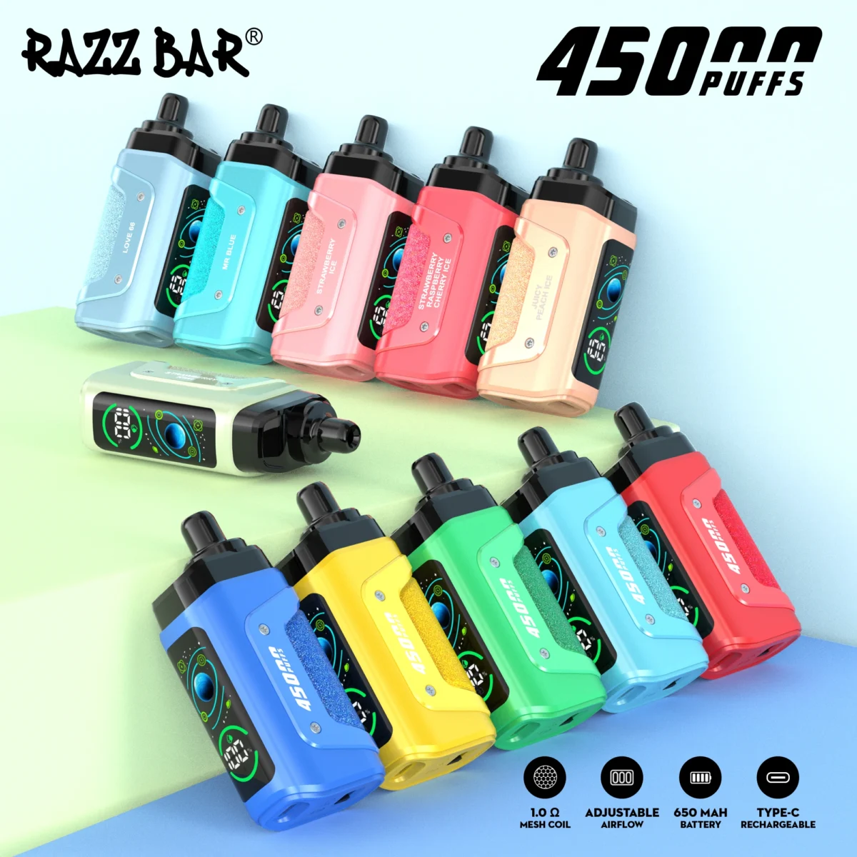 Razz bar 45000 Puffs Long Lasting Disposable Vape | Big Puff Count, Straightforward Use - Obraz 4