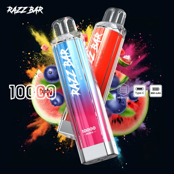 Razz bar crystal 10K Puffs 0% Senza Nicotina Vape | Grande Gusto, Zero Nicotina