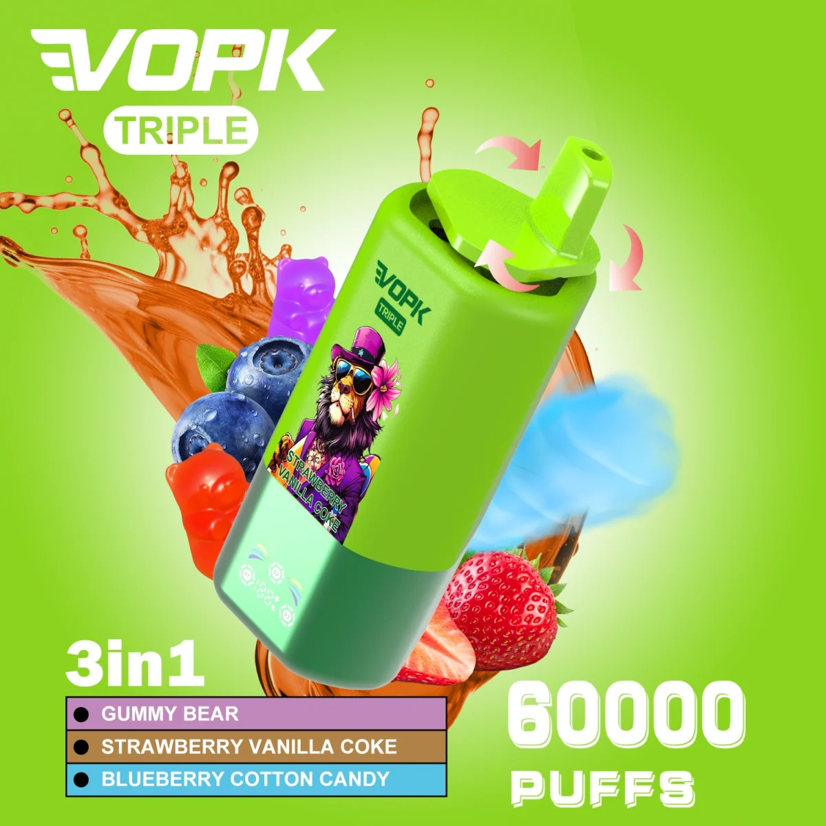 SFOG VOPK Tripe 60K Puffs 3-in-1 Flavor Vape | Triple Flavours, Easy Switching, Long-Lasting Use - Bild 8