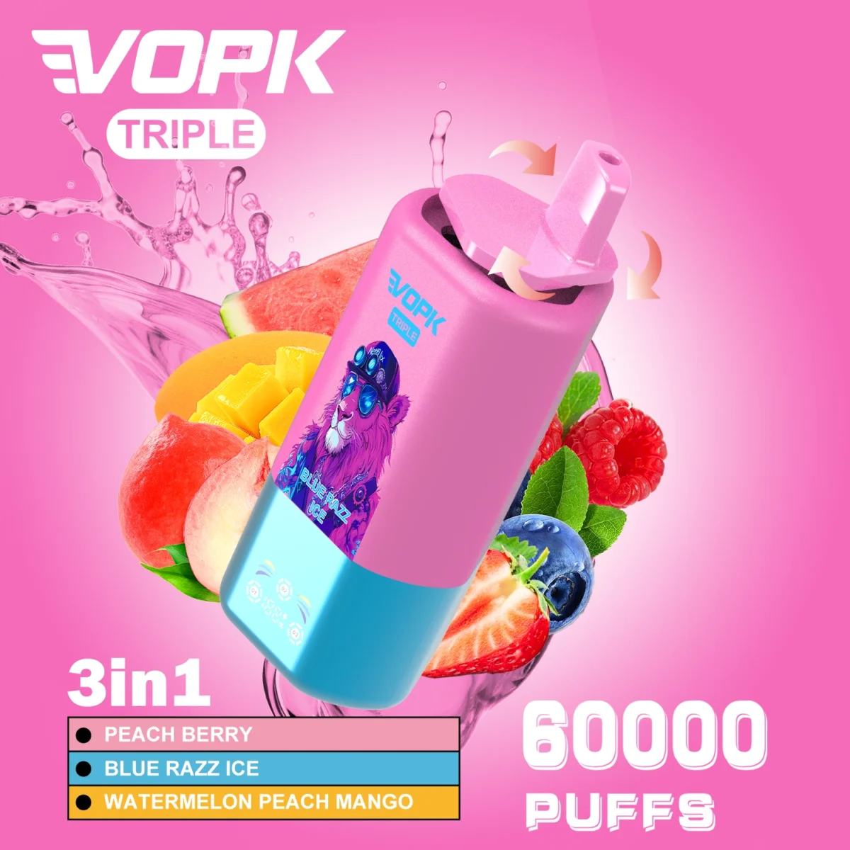 SFOG VOPK Tripe 60K Puffs 3-in-1 Flavor Vape | Triple Flavours, Easy Switching, Long-Lasting Use - Bild 6