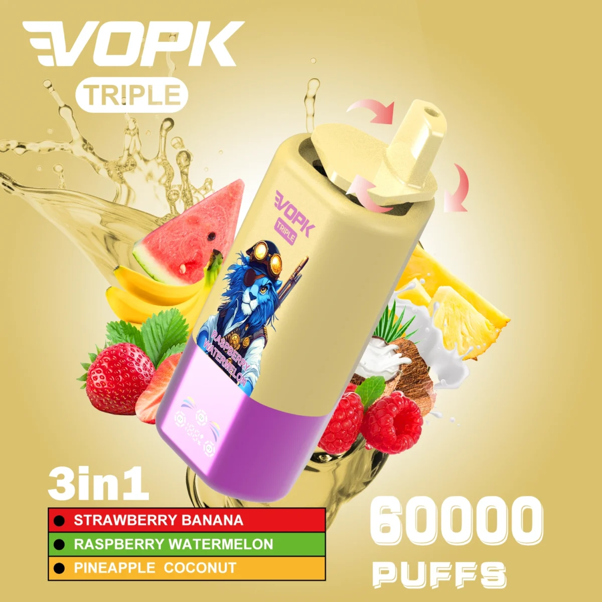 SFOG VOPK Tripe 60K Puffs 3-in-1 Flavor Vape | Triple Flavours, Easy Switching, Long-Lasting Use - Bild 5