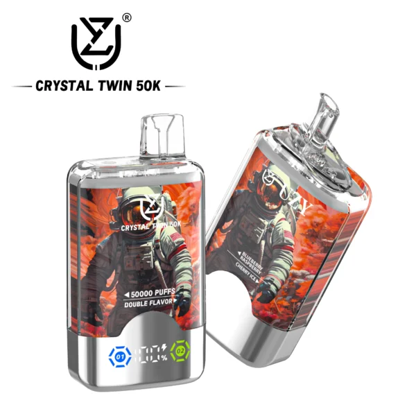 UZY Crystal Twin 50K Puffs Dual Flavor LED Vape - Due gusti alla spina con una grande potenza di mantenimento