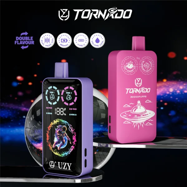 UZY Tornado 30000 Puffs Dual Flavor Smart Screen Vape | Due gusti alla spina, costruito per durare nel tempo