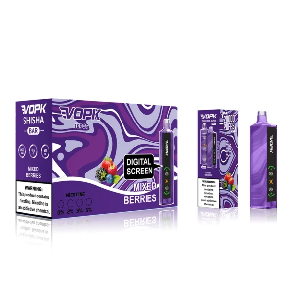 VOPK Shisha Bar 20000 tiri DTL Hookah Vape | Aroma DTL di lunga durata con facile ricarica Type-C