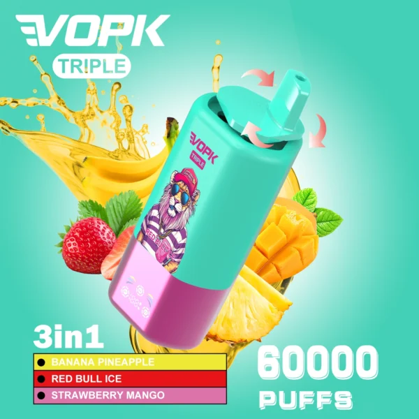 VOPK Tripe 60000 Puffs Monouso Triplo Gusto | Scelta Triplo Gusto. Semplici da Usare.