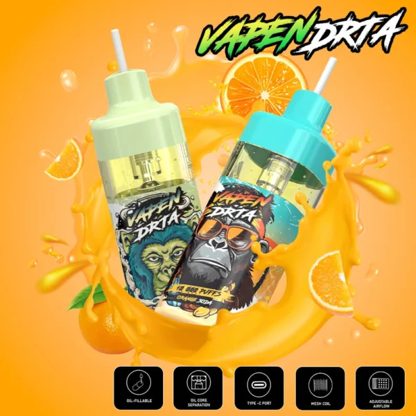 Vapen DRTA 12000 Puffs Vape Descartável Recarregável | Grande Capacidade, Recargas Simples