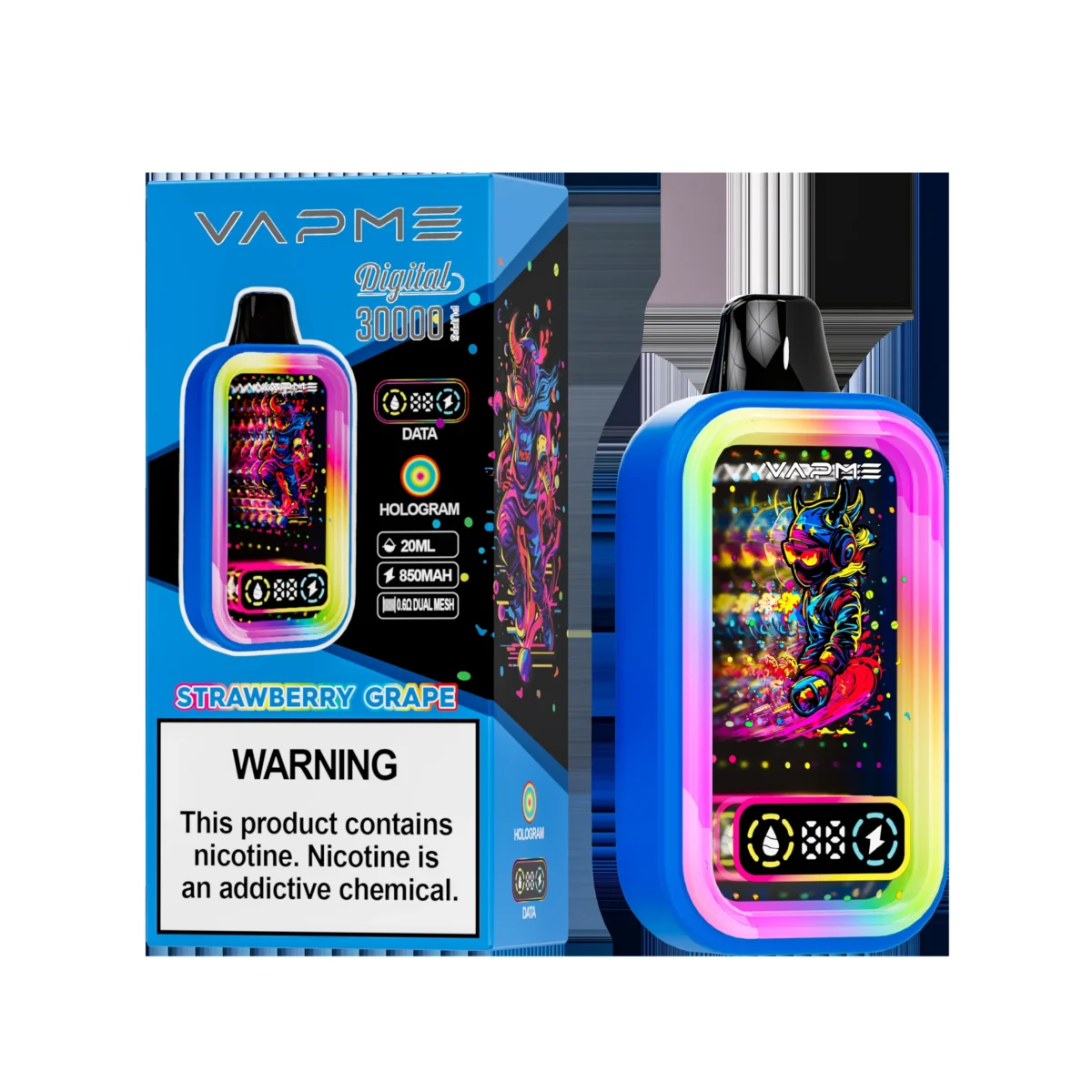 Vapme Digital 30000 Puffs MTL Vape de unică folosință | Număr mare de pufuri. Inhalare MTL lină