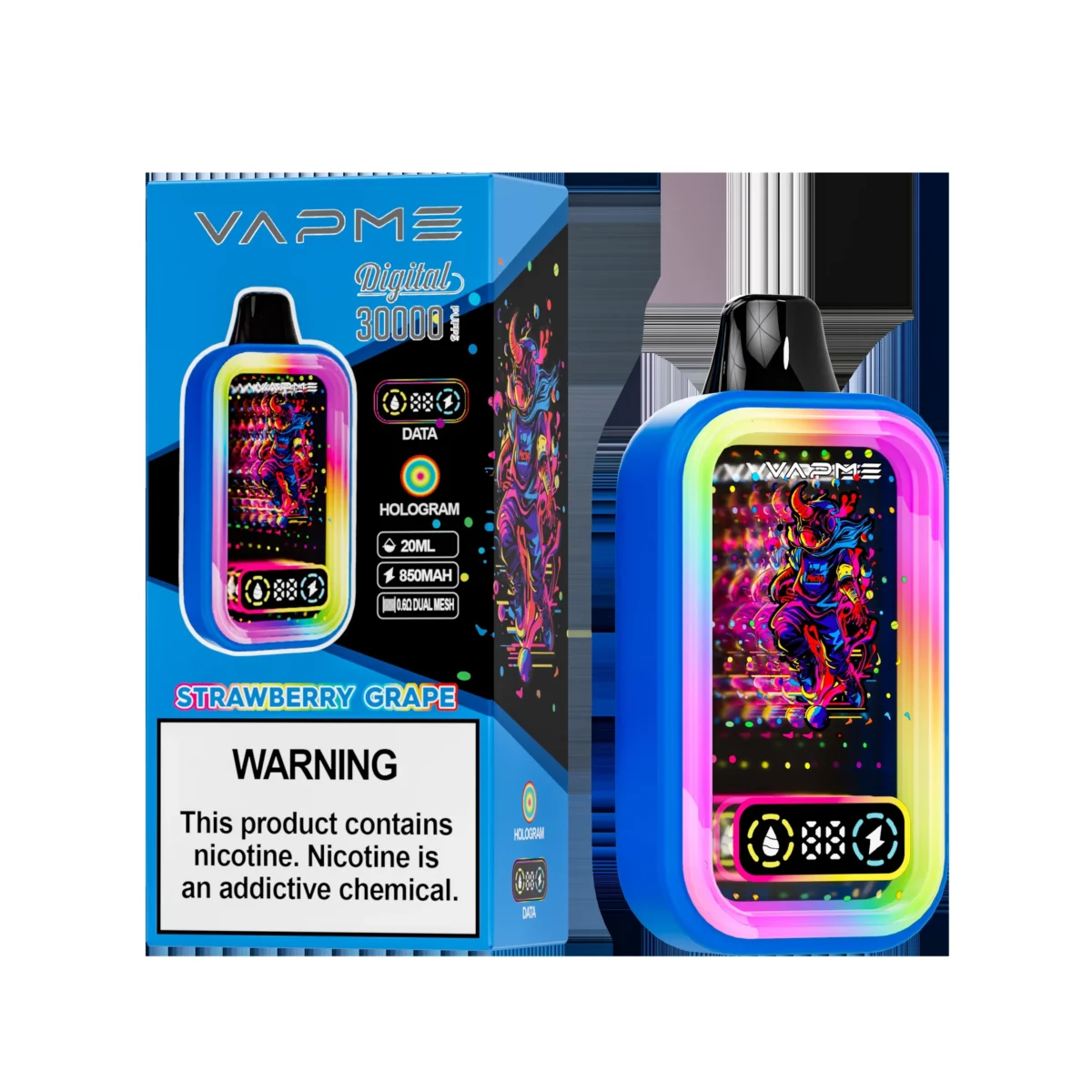 Vapme Digital 30000 Puffs MTL Disposable Vape | Huge Puff Count. Smooth MTL Draw - Imagine 12