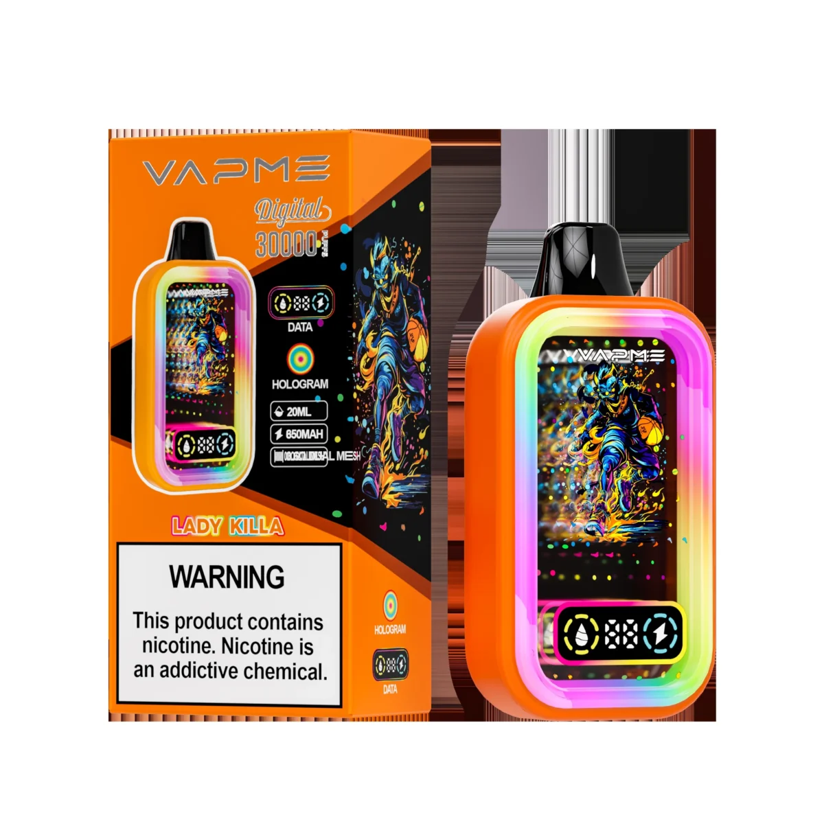 Vapme Digital 30000 Puffs MTL Disposable Vape | Huge Puff Count. Smooth MTL Draw - Imagine 8