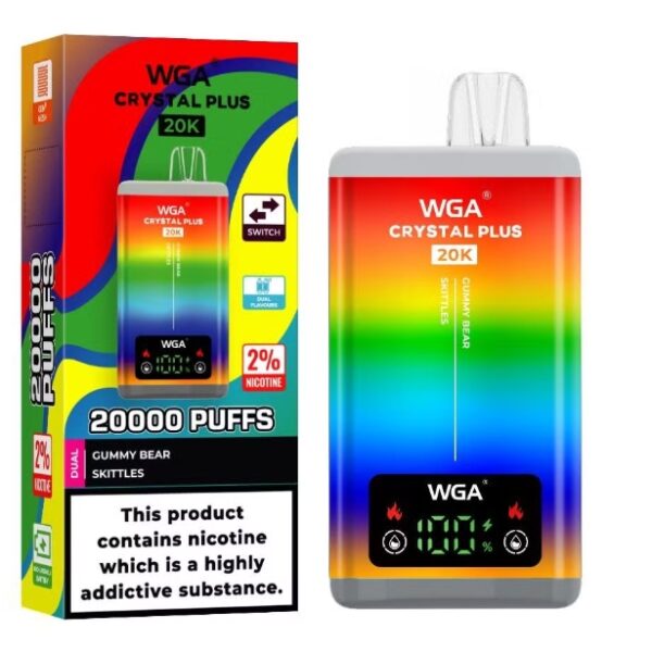 WGA 20k Puffs Mesh Coil Vape ad alta capacità e aroma a lunga durata Mesh-Coil con ricarica Type-C