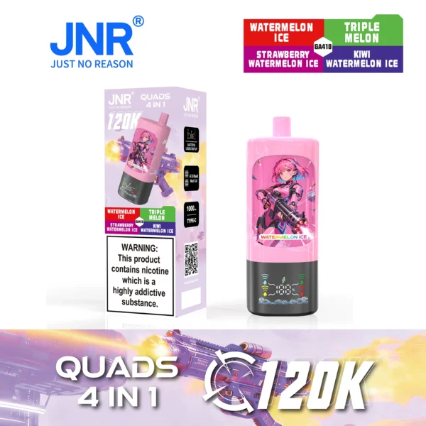 JNR QUADS 4in1 120000 tiri sigaretta elettronica usa e getta all'ingrosso | Quattro gusti in uno, costruiti per durare