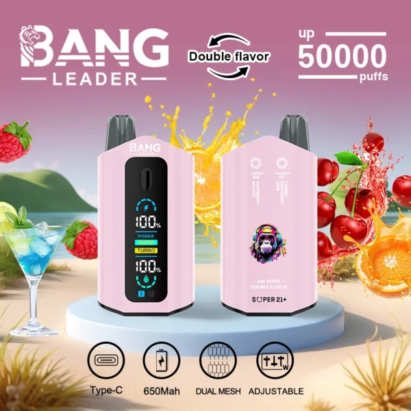 Bang Leader 50k 50000 Puffs Dual Tank Vape | Two Flavours, One Device, Less Hassle - Imagem 3
