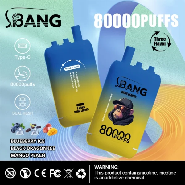 Bang Leader 80k 80000 Puffs 3in1 Flavor Vape | Three Flavours, One Simple Switch - Kép 4