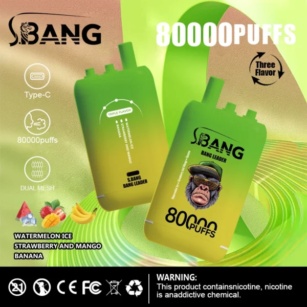 Bang Leader 80k 80000 Puffs 3in1 Flavor Vape | Three Flavours, One Simple Switch - Kép 2