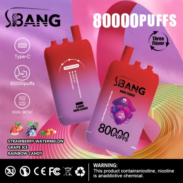Bang Leader 80k 80000 Puffs 3in1 Flavor Vape | Three Flavours, One Simple Switch - Kép 12