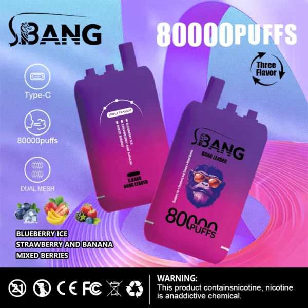Bang Leader 80k 80000 Puffs 3in1 Flavor Vape | Three Flavours, One Simple Switch - Kép 10
