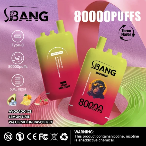 Bang Leader 80k 80000 Puffs 3in1 Flavor Vape | Three Flavours, One Simple Switch - Kép 7