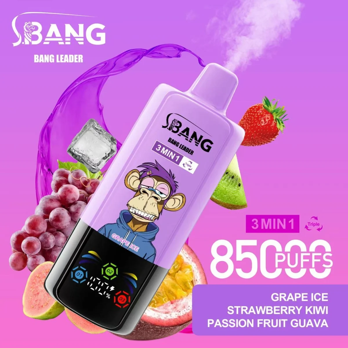 Bang Leader 85k 85000 Puffs Triple Flavor Vape | Three Flavours, One Device, Less Hassle - Afbeelding 15