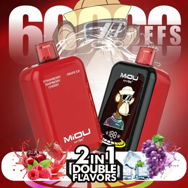 MYDE MIOU 60k 60000 tiri Doppio Aroma Vape | Due aromi, un semplice svapo quotidiano
