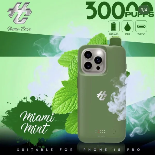 Saimeo Humo Hülle für iPhone 15 Pro 30k (30.000 Züge) | Ihre Handyhülle plus unkomplizierter Vape